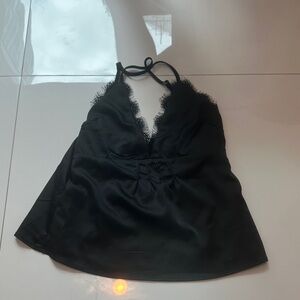 NWOT SUPERDOWN Black Lace Trim Cami Top